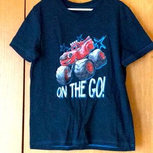 Blaze tv show monster truck size 7 boy’s cotton blend graphic t shirt tee EUC